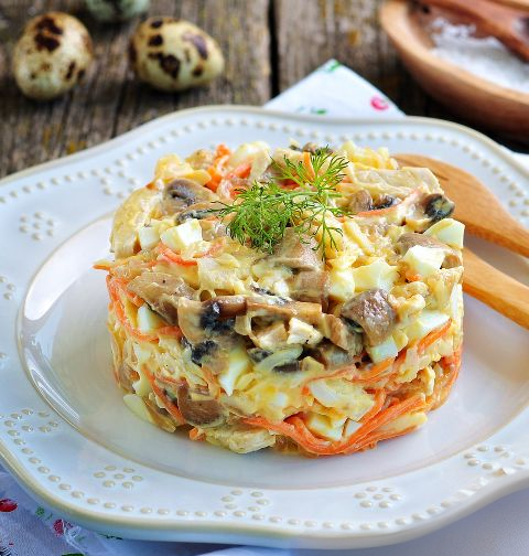 Салат с курицей и корейской морковкой - рецепт